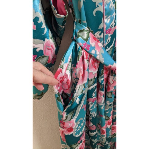 Wmn's CHRISTIAN DIOR Loungewear Saks Fith Avenue Kimono Floral Robe Small - Picture 5 of 9
